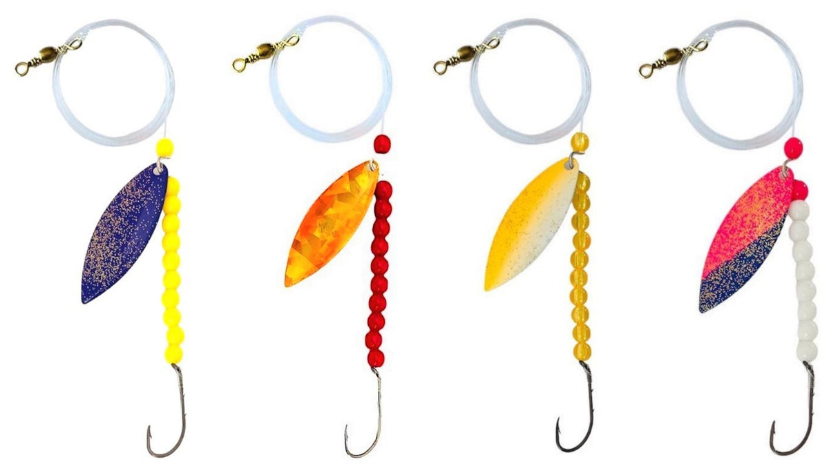 Willow Leaf Spinners - Speckle (Single and Double Hook) -  www.